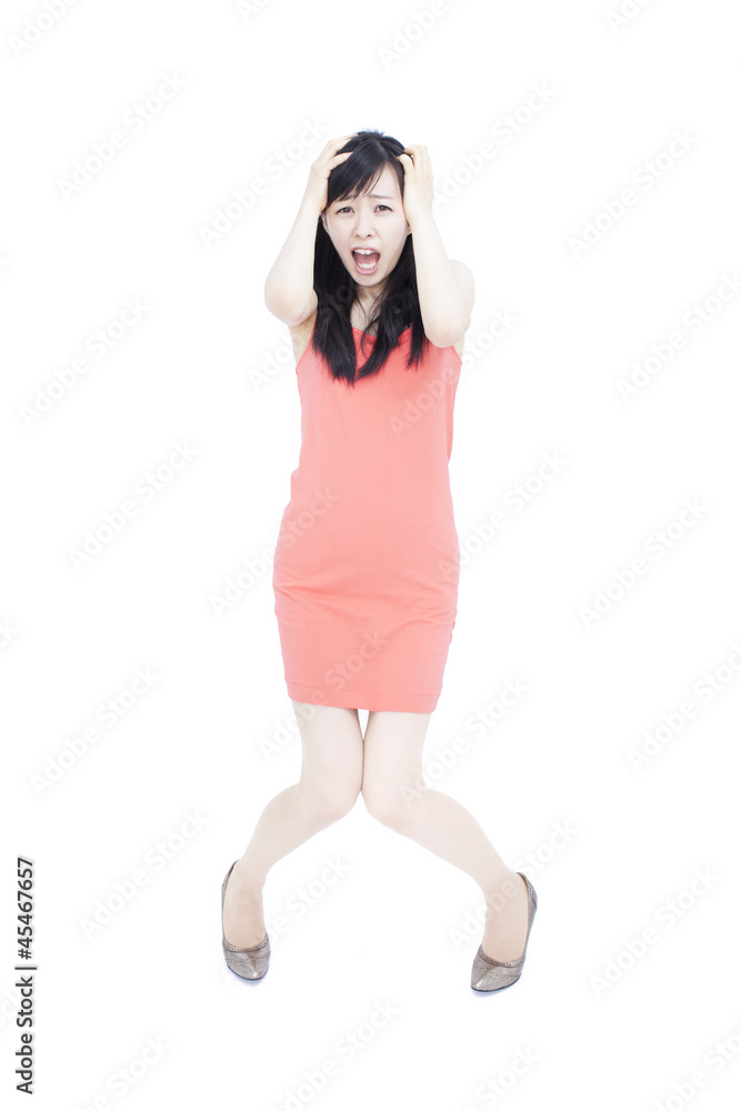 ショックを受ける女性