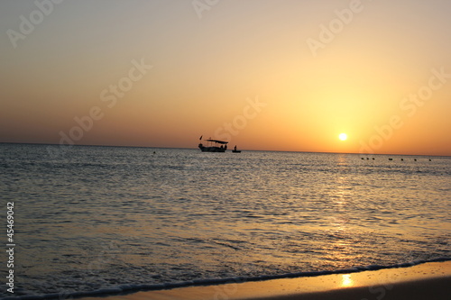 Fishing boat in the sunrise