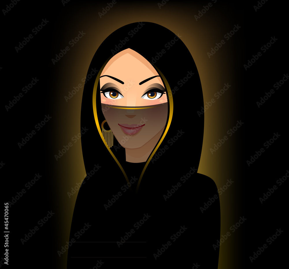 Ταπετσαρία The girl of east type in a yashmak