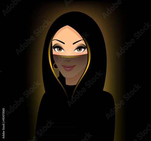 Photos The girl of east type in a yashmak