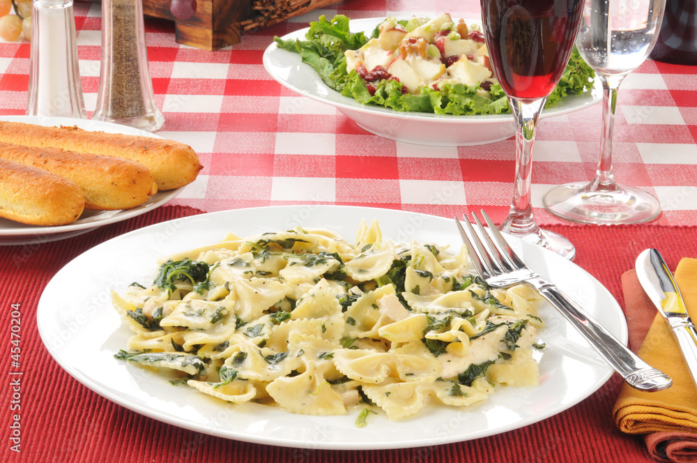 Chicken Florentine and Farfalle Chicken Florentine and Farfalle
