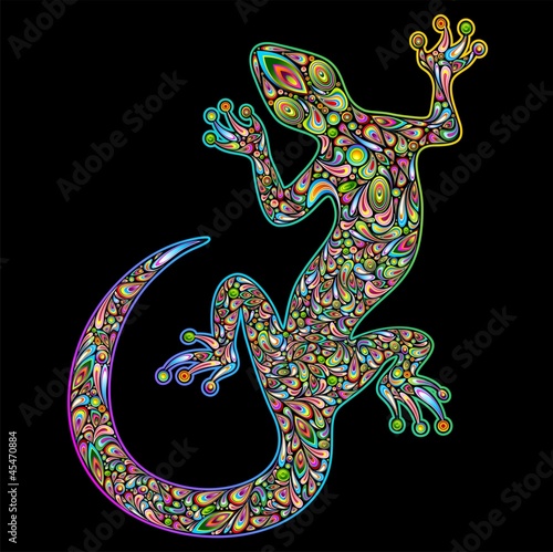 Geko Lizard Psychedelic Design-Geco Lucertola Psichedelico