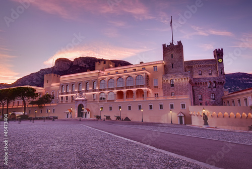 sunset landscape at Prince's Palace in Monaco