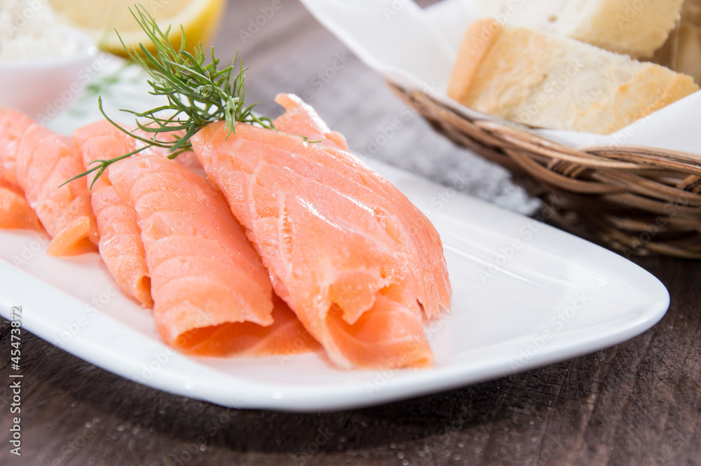 Heap of Salmon on a plate