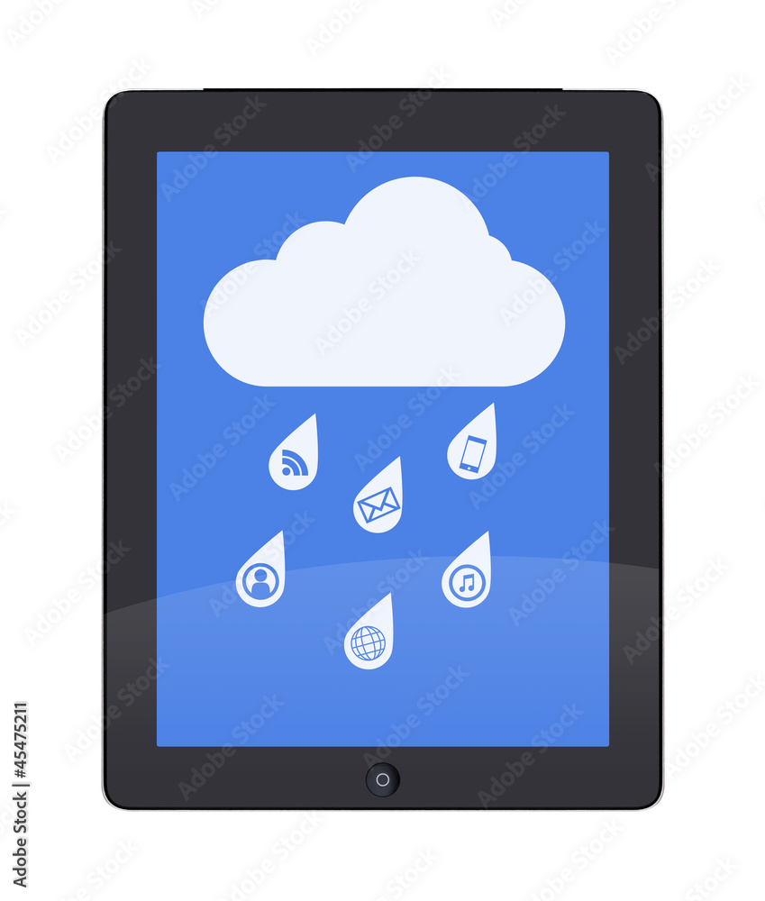 Cloud-computing connection on the digital tablet Cloud-computing connection on the digital tablet