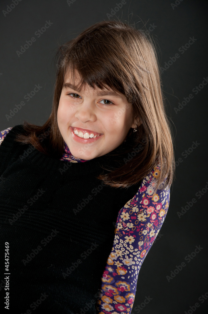 cheerful girl posing in studio cheerful girl posing in studio