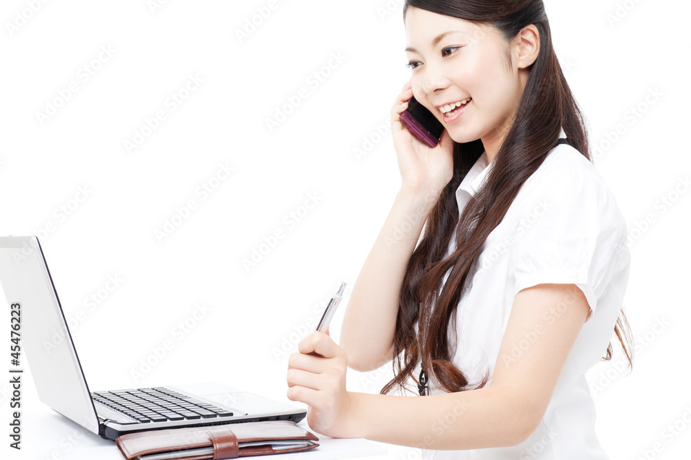 Beautiful young businesswoman using a cellular. Portrait of asia Beautiful young businesswoman using a cellular. Portrait of asia