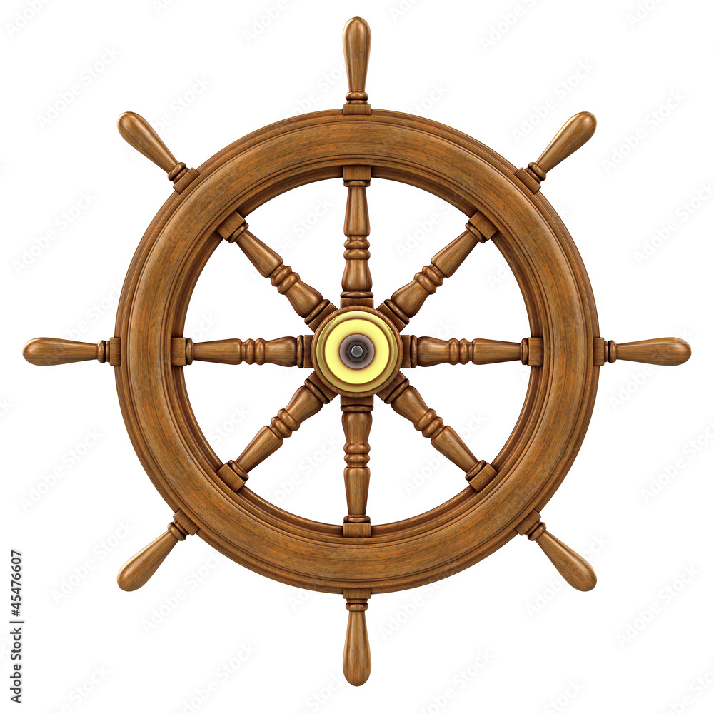 3d Ships Wheel front view