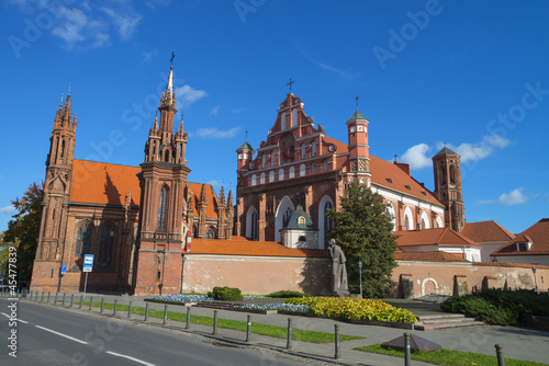 St. Anne's and Bernardinu Church in Vilnius, Lithuania. Summer