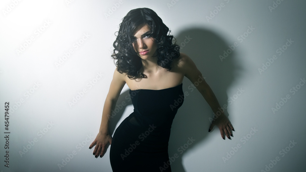Beautiful girl in black dress Beautiful girl in black dress