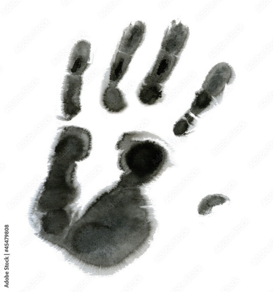 Black hand on white background Black hand on white background