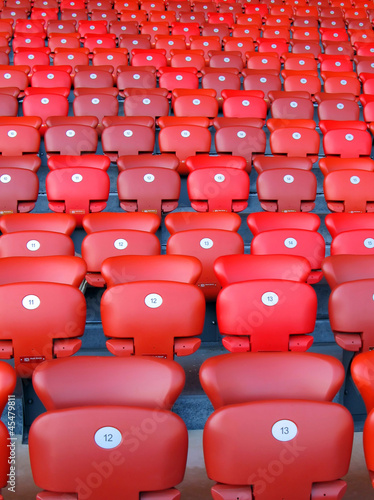 Red stadium seats