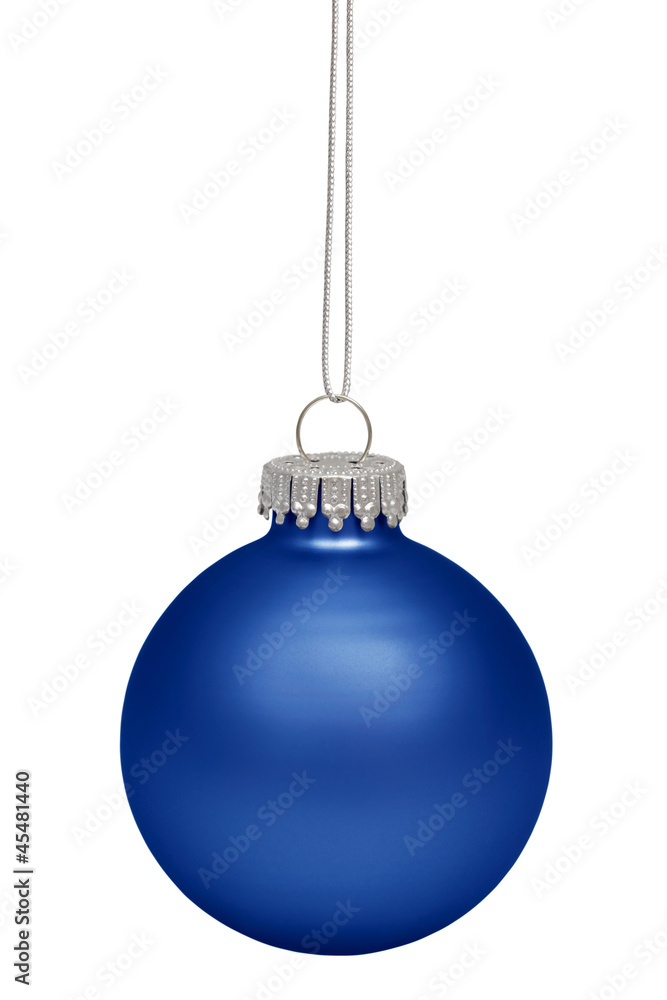 Blue christmas bauble isolated on white