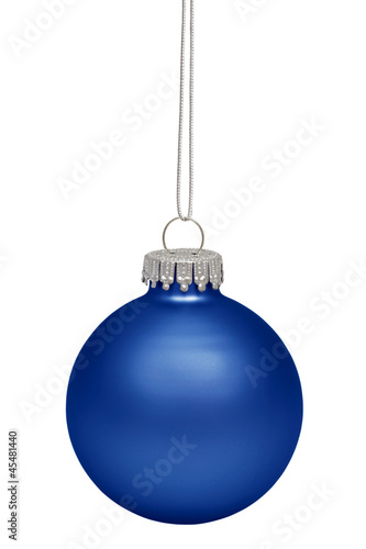 Blue christmas bauble isolated on white