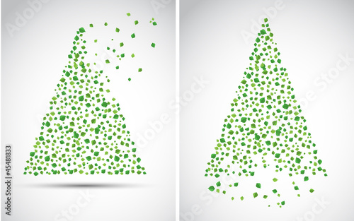 Christmas tree made from leaves. Vector