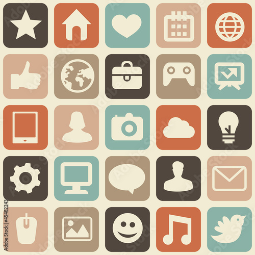 Vector seamless pattern with social media icons