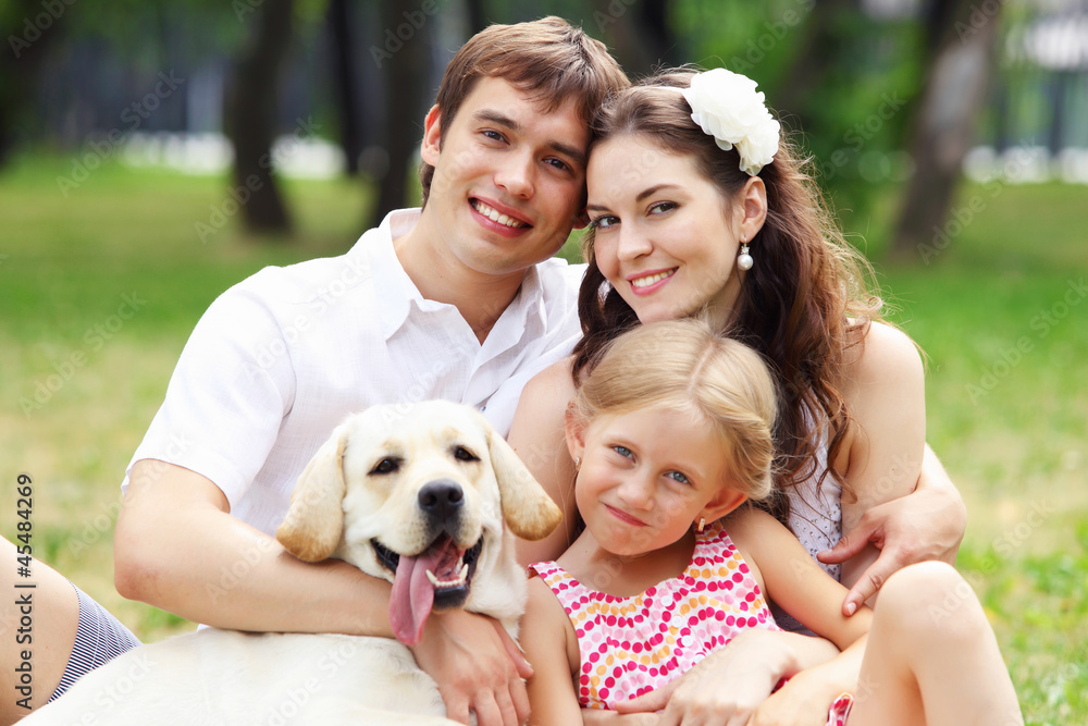 Happy family having fun outdoors Happy family having fun outdoors