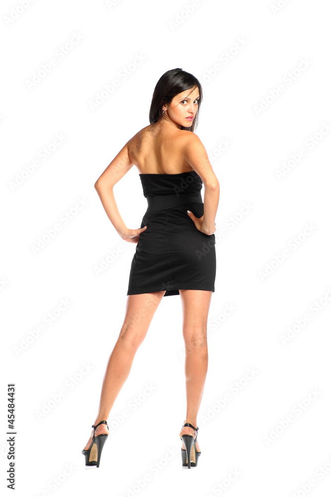 young business lady in black dress young business lady in black dress