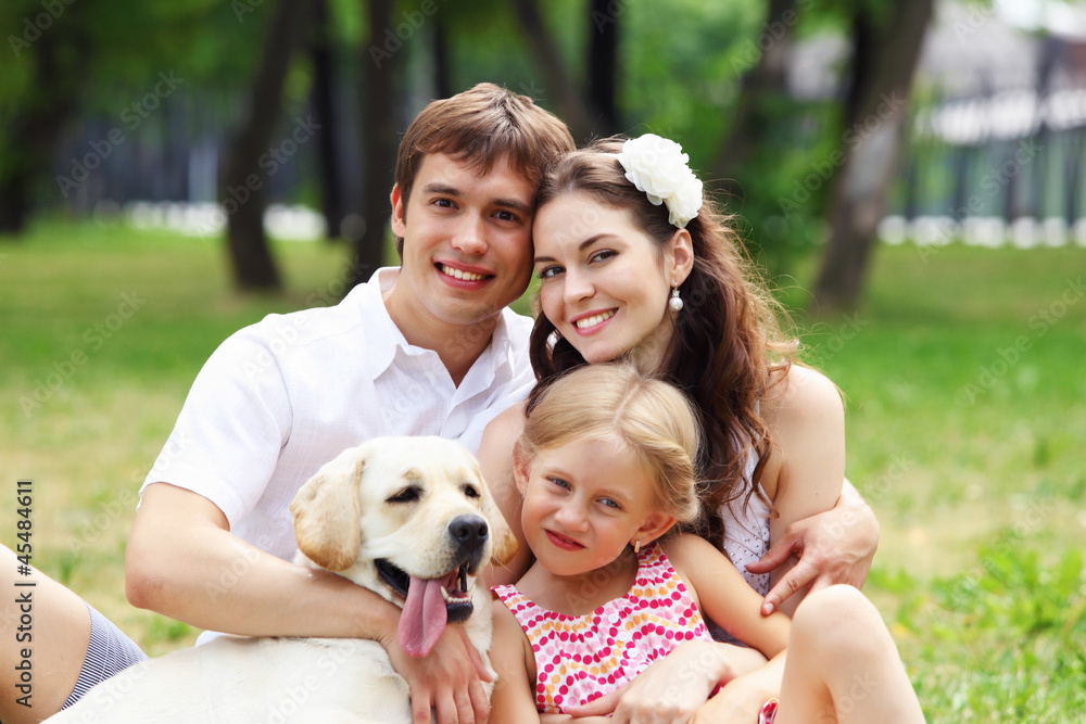 Happy family having fun outdoors Happy family having fun outdoors