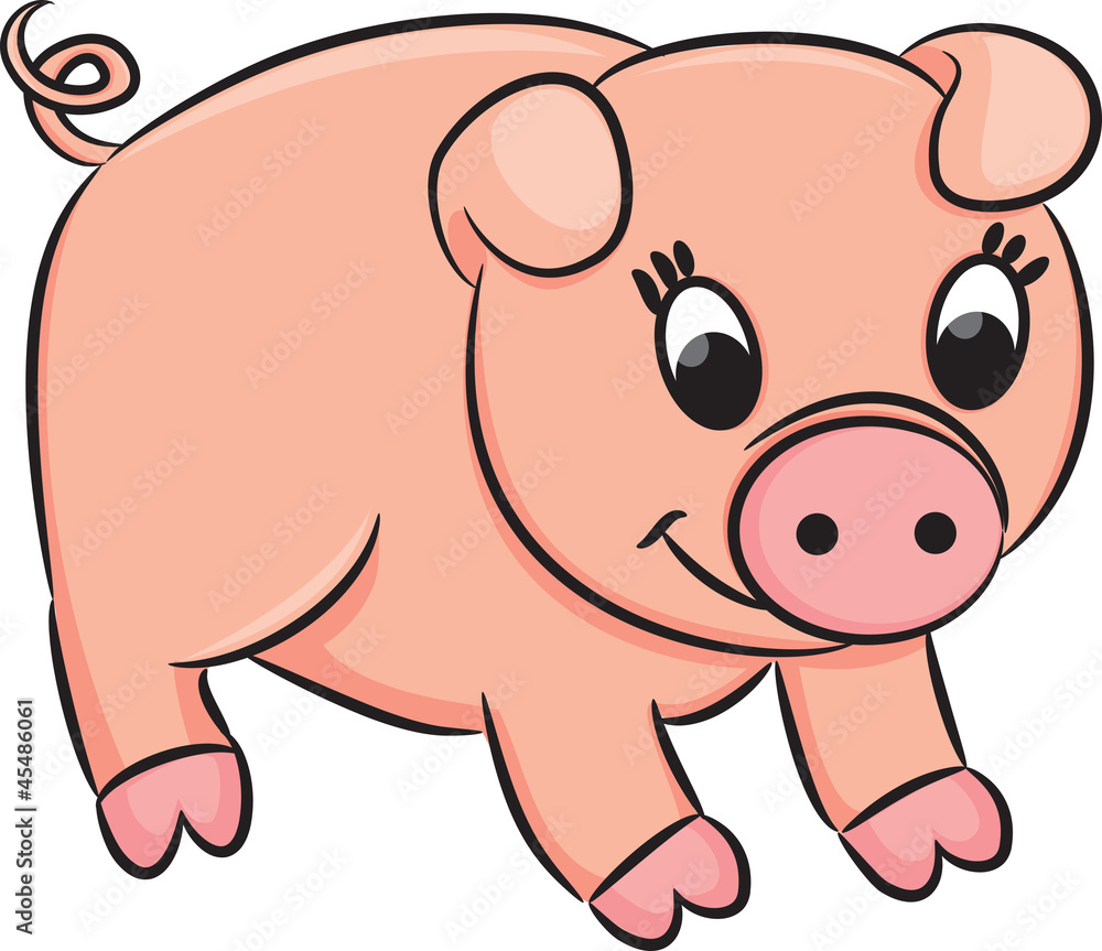 Cartoon pig. Vector illustration Cartoon pig. Vector illustration