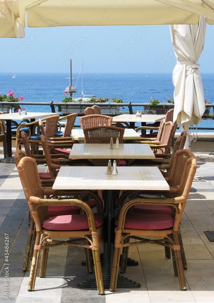 Sea-side cafe. Tenerife island, Canaries