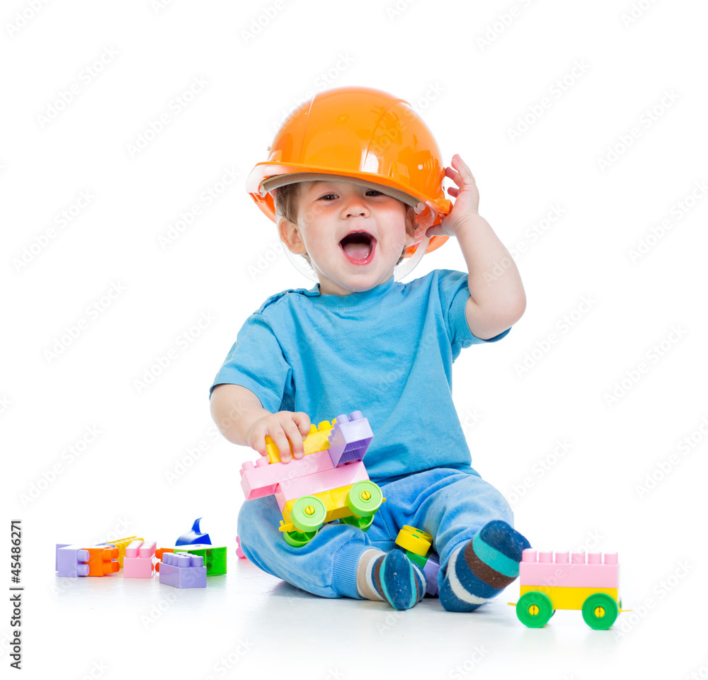 kid playing with building blocks toy kid playing with building blocks toy