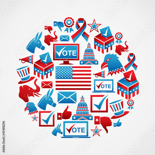 US elections icons circle