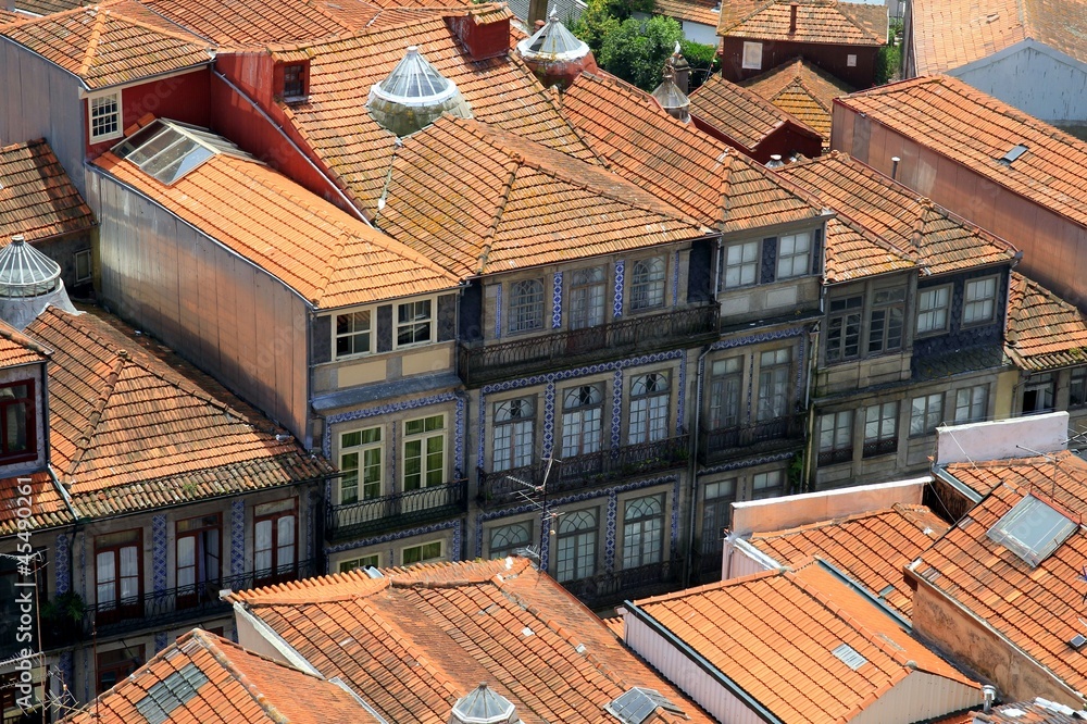 Rooftops in the city of Porto, Portugal
