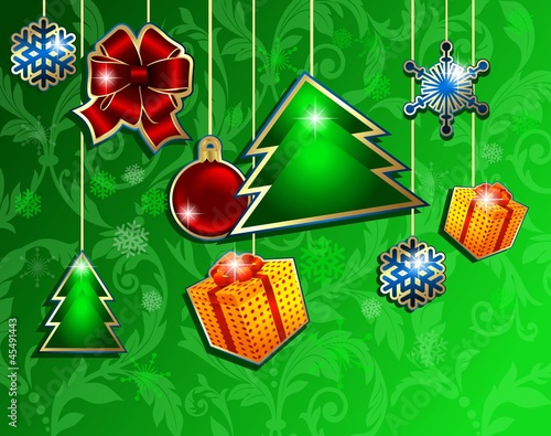 Christmas green background design