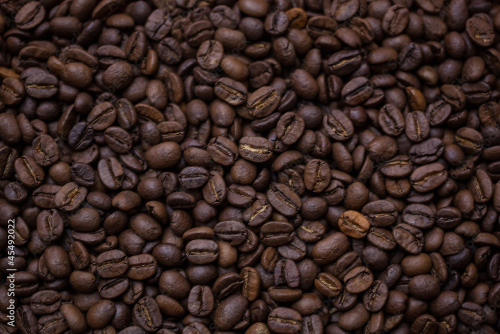 Coffee beans closeup background
