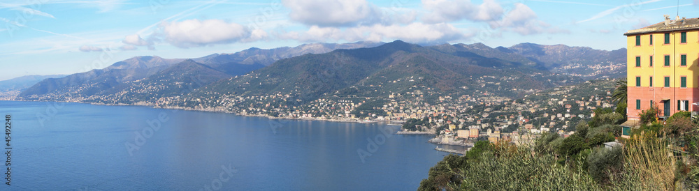 Italian Riviera. View from San Rocco.
