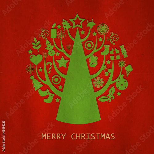 Vintage Red Card With Furtree