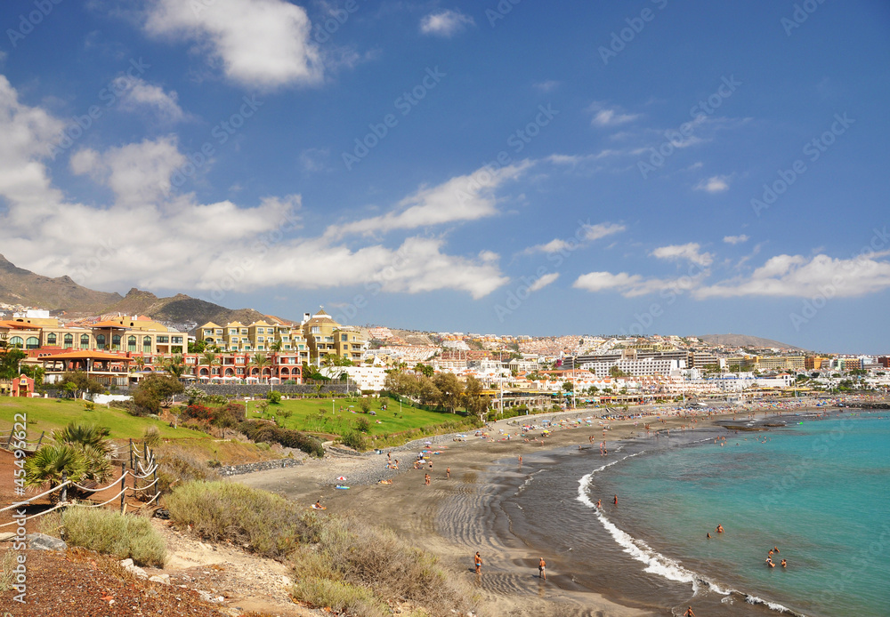 Luxury hotels at Torviscas Playa. Tenerife island, canaries