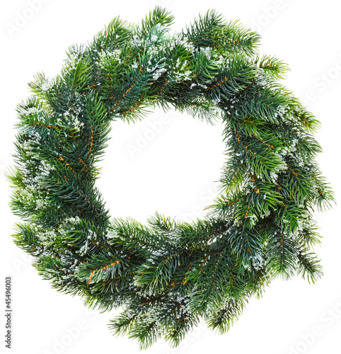 Christmas wreath, isolated on white