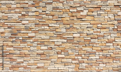 Stacked stone wall 