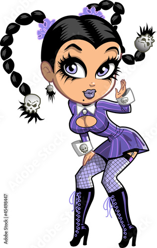 Goth Girl With Pigtails