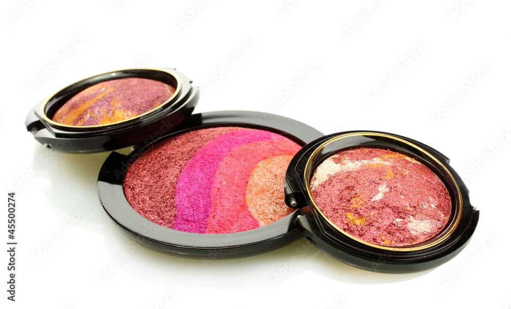 bright eye shadows, isolated on white bright eye shadows, isolated on white