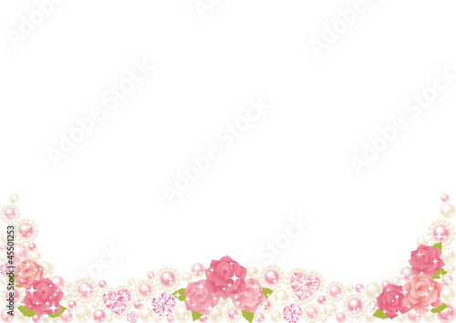 薔薇とパールのデコ