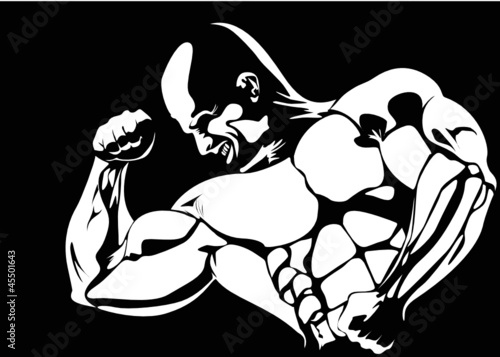 contour of the athlete on the black background. vector
