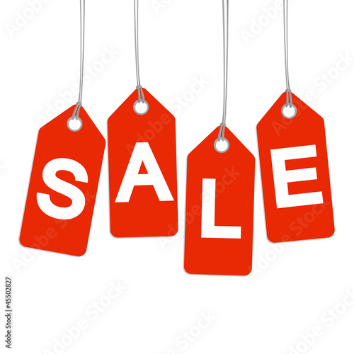 4 rote Anhänger mit SALE