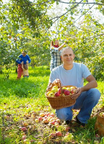 family with   apples in garden © JackF