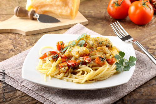 Pasta with fresh grouper fillet