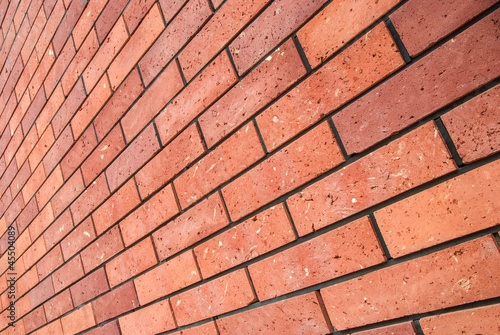 angle view red brick wall  square format