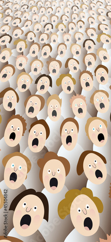 molte persone cantano