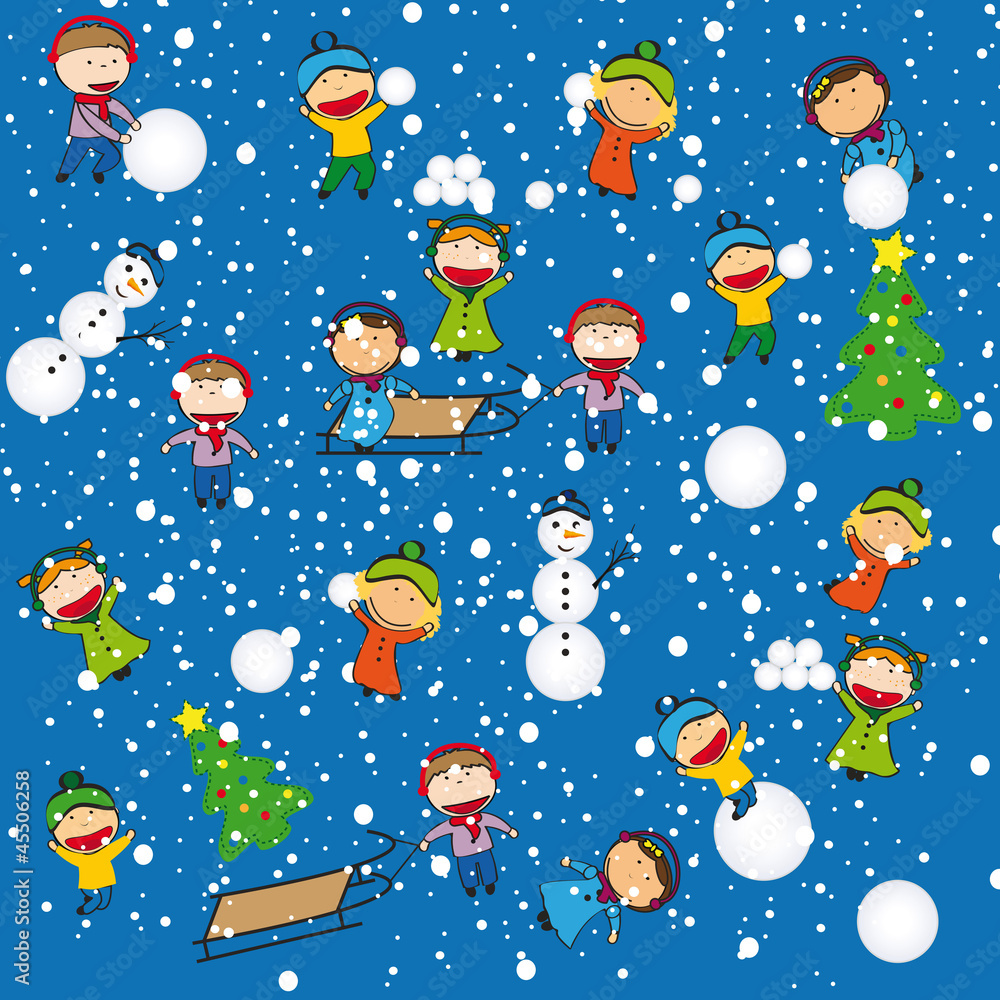 Naklejka premium Happy kids background