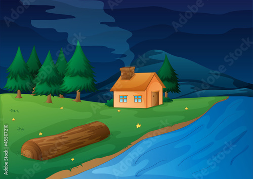 house and river