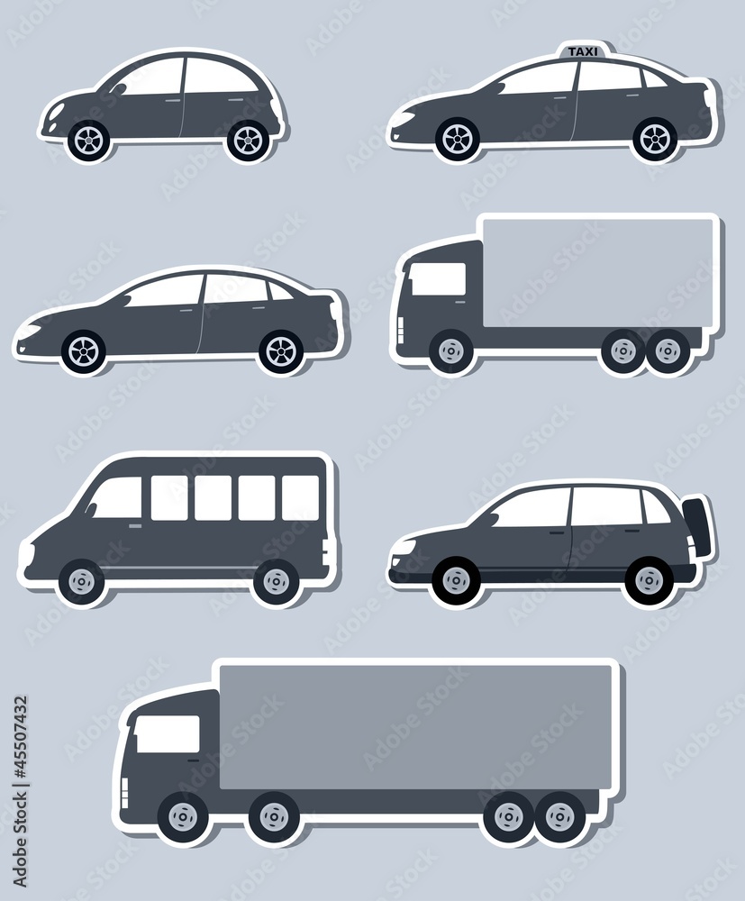 transport set of isolated cars