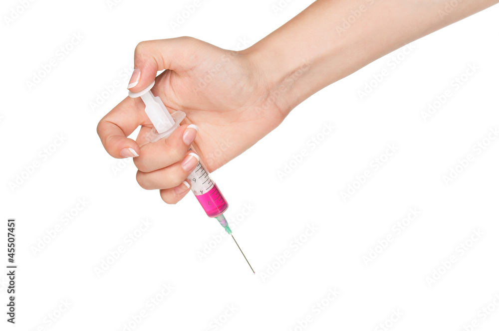 Hand with syringe Hand with syringe