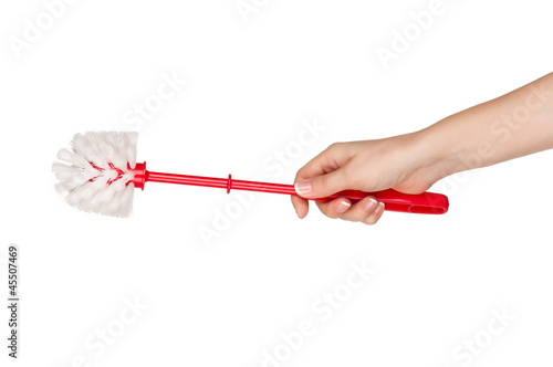 Hand with toilet brush