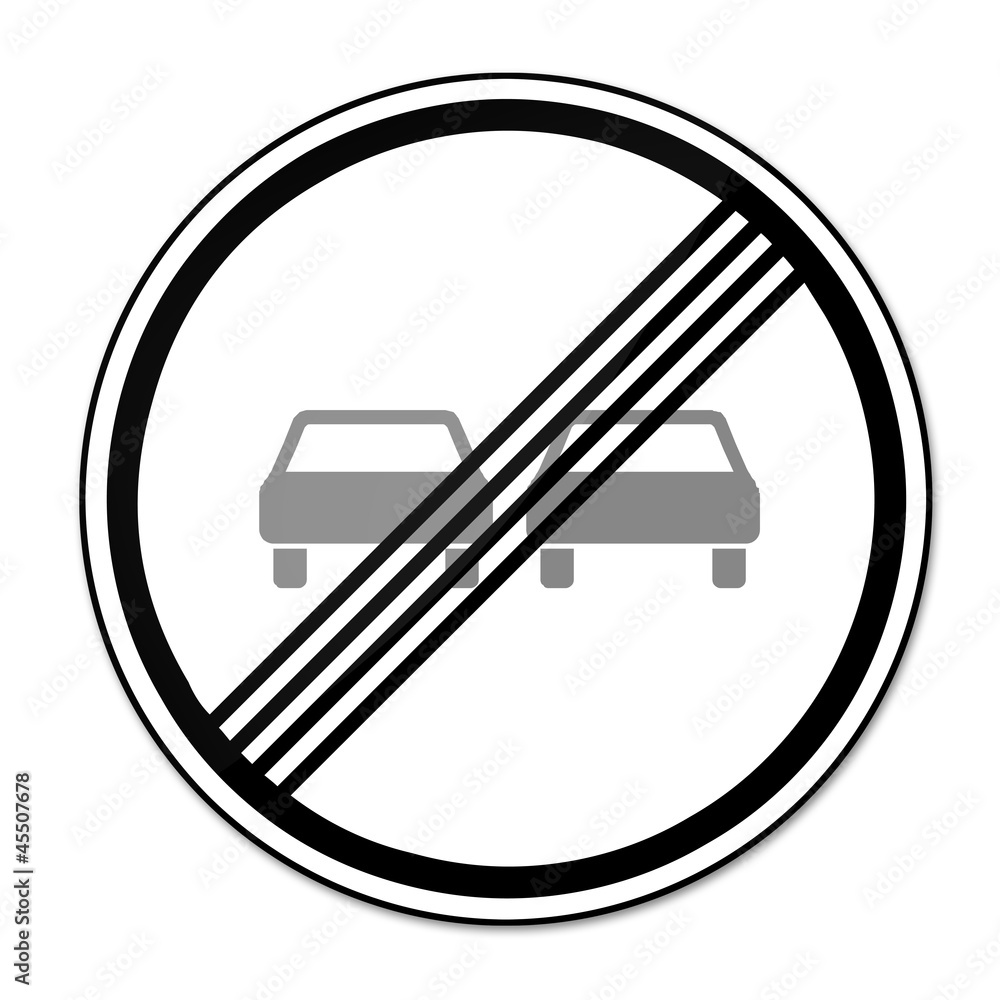 Verkehrszeichen Überholverbot PKW aufgehoben Stock Illustration
